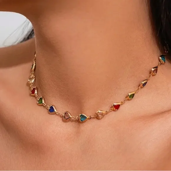 Multicolor Heart Necklace - Picture 1 of 2